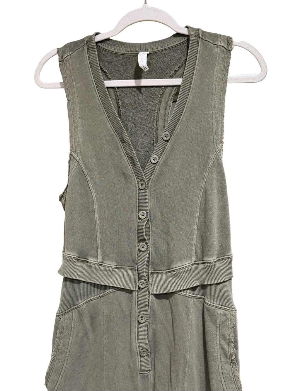 🌿 Daily Practice by Anthropologie Oros Green Sleeveless Jumpsuit Size S - Picture 3 of 13